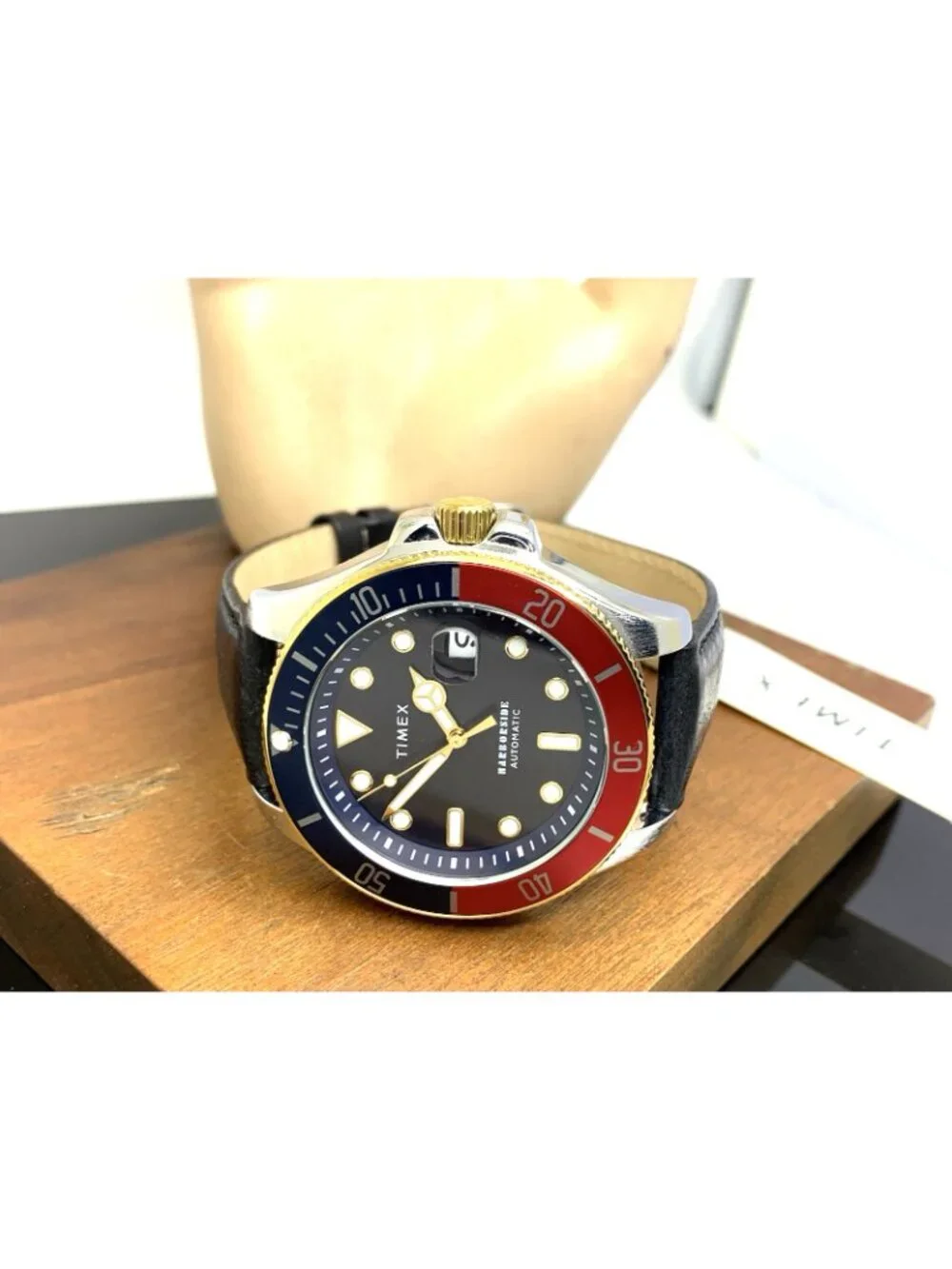 Timex Men's Watch TW2V72200 Harborside Automatic Blue Dial Leather Strap 44mm